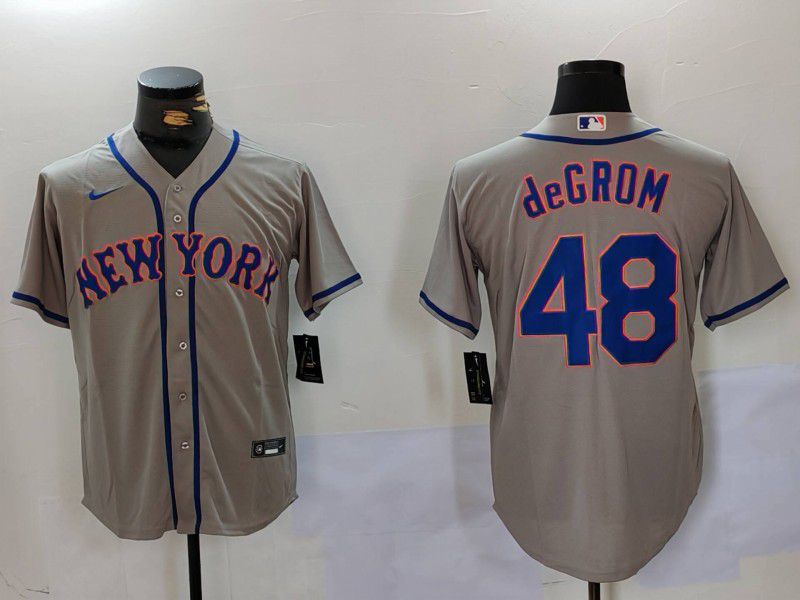 Men New York Mets #48 Degrom Grey Game 2024 Nike MLB Jersey style 1->atlanta braves->MLB Jersey